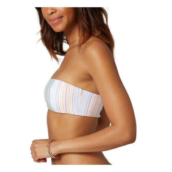 O'NEILL Women's Multi Color Stretch Tie Dreamland Beach Bandeau Swimsuit Top XL - Picture 2 of 4